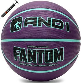 img 4 attached to Official Size Streetball AND1 Fantom Rubber Basketball 🏀 with Pump - Perfect for Indoor and Outdoor Basketball Games