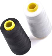 🧵 bluecell sewing thread spools - black and white color, 3000 yards each unit, made of polyester logo