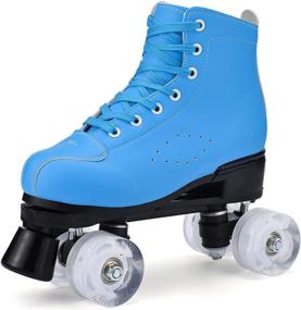 img 1 attached to 🌈 WYEING Roller Skates: Stylish Light-up Quad Skates for Women and Men, Perfect for Indoor and Outdoor Skating Fun, Great for Girls and Kids