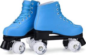 img 2 attached to 🌈 WYEING Roller Skates: Stylish Light-up Quad Skates for Women and Men, Perfect for Indoor and Outdoor Skating Fun, Great for Girls and Kids