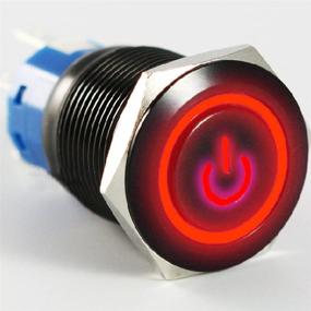 img 2 attached to ESUPPORT Black 16Mm 12V 3A Power Symbol Angel Eye Halo Car Red LED Light Metal Push Button Toggle Switch Socket Plug Wire