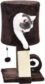 img 4 attached to 🐱 Dark Brown 12x12x20 Inches Cat Tree Tower with Perch Condo - Amazon Basics