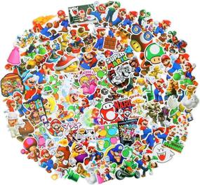 img 4 attached to 🍄 112pcs Super Mario Merchandise Stickers - Fun Vinyl Decals for Laptop, Water Bottle, Bike & More! Perfect Gift for Kids, Teens & Mario Fans