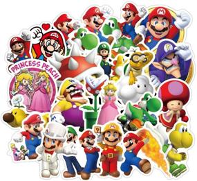 img 3 attached to 🍄 112pcs Super Mario Merchandise Stickers - Fun Vinyl Decals for Laptop, Water Bottle, Bike & More! Perfect Gift for Kids, Teens & Mario Fans