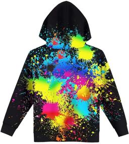 img 3 attached to 👕 Hgvoetty 3D Printed Hoodies: Trendy Unisex Hooded Sweatshirts with Pockets for Kids (6-15 Years)