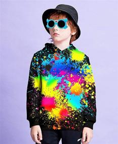 img 2 attached to 👕 Hgvoetty 3D Printed Hoodies: Trendy Unisex Hooded Sweatshirts with Pockets for Kids (6-15 Years)