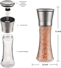 img 3 attached to 🧂 St.Yent Salt and Pepper Grinder Set: Stainless Steel, Adjustable Coarseness, Great Gift Set - Includes Brush and Stainless Stand