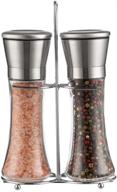 🧂 st.yent salt and pepper grinder set: stainless steel, adjustable coarseness, great gift set - includes brush and stainless stand logo