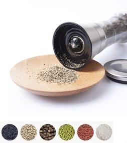 img 1 attached to 🧂 St.Yent Salt and Pepper Grinder Set: Stainless Steel, Adjustable Coarseness, Great Gift Set - Includes Brush and Stainless Stand
