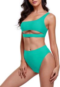 img 2 attached to 👙 Byoauo Womens Shoulder Waisted Swimsuit: Stylish Women's Clothing for Swimsuits & Cover-Ups