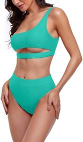 img 1 attached to 👙 Byoauo Womens Shoulder Waisted Swimsuit: Stylish Women's Clothing for Swimsuits & Cover-Ups