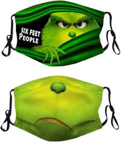 img 4 attached to 👹 2 Cartoon Horror Games Cloth Face Masks - Funny, Reusable & Adjustable Mouth Covers for Youth & Adults with 4 Filters