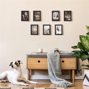 img 3 attached to 🖼️ Ophanie 5x7 Natural Wood Photo Frame with Versatile Display Options, Back Stand and Clear Plexiglass Cover Included - Black