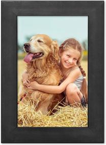 img 4 attached to 🖼️ Ophanie 5x7 Natural Wood Photo Frame with Versatile Display Options, Back Stand and Clear Plexiglass Cover Included - Black