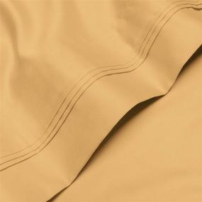 img 2 attached to 🛏️ Premium 1000-Thread Count Egyptian Cotton Solid Bed Sheets, California King, Gold, 4-Piece Set