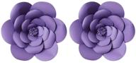 🌸 set of 2 16-inch purple paper flower backdrop decorations - party, wedding, rose flower wall backdrop, diy handmade craft for nursery, baby shower, birthday, home decor (purple, 16 inch) logo