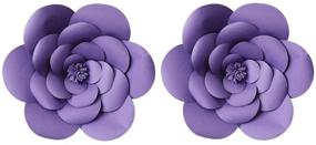 img 1 attached to 🌸 Set of 2 16-inch Purple Paper Flower Backdrop Decorations - Party, Wedding, Rose Flower Wall Backdrop, DIY Handmade Craft for Nursery, Baby Shower, Birthday, Home Decor (Purple, 16 inch)
