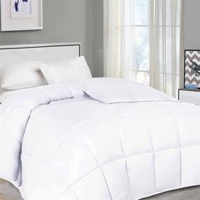 img 4 attached to 🌟 Experience Luxurious Comfort with the SUPERIOR Down Alternative Comforter - Baffle Box Construction, Medium Fill Weight, All Season Full/Queen Comforter (88" x 90"), White