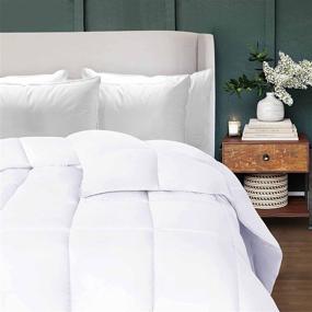 img 2 attached to 🌟 Experience Luxurious Comfort with the SUPERIOR Down Alternative Comforter - Baffle Box Construction, Medium Fill Weight, All Season Full/Queen Comforter (88" x 90"), White