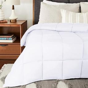 img 1 attached to 🌟 Experience Luxurious Comfort with the SUPERIOR Down Alternative Comforter - Baffle Box Construction, Medium Fill Weight, All Season Full/Queen Comforter (88" x 90"), White