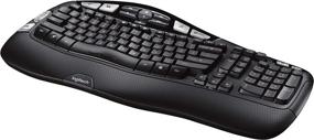 img 1 attached to 💻 Enhance typing comfort with the Logitech K350 Ergonomic Wireless Wave Keyboard featuring Unifying Wireless Technology in Black