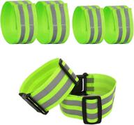 🏃 inboat 6-pack reflective bands for arm, ankle, leg, and wrist - high visibility gear for running, night walking, and cycling - safety reflector straps with increased reflective surface area логотип