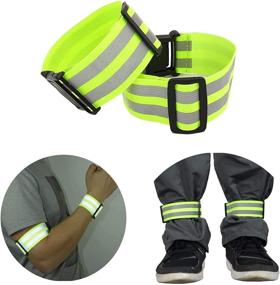 img 2 attached to 🏃 Inboat 6-Pack Reflective Bands for Arm, Ankle, Leg, and Wrist - High Visibility Gear for Running, Night Walking, and Cycling - Safety Reflector Straps with Increased Reflective Surface Area