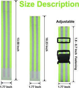 img 1 attached to 🏃 Inboat 6-Pack Reflective Bands for Arm, Ankle, Leg, and Wrist - High Visibility Gear for Running, Night Walking, and Cycling - Safety Reflector Straps with Increased Reflective Surface Area