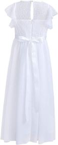 img 1 attached to Stunning Glamulice Flower Girl Bohemian Dress: Ruffle Chiffon Wedding Bridesmaid Holiday Beach Dresses