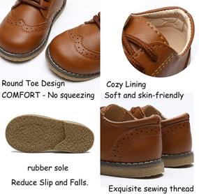 img 2 attached to 👟 IHPCARE Baby Boy's Girl's Dress Shoes: Stylish PU Leather Lace-Up Oxford Shoes for Toddlers & Little Boys