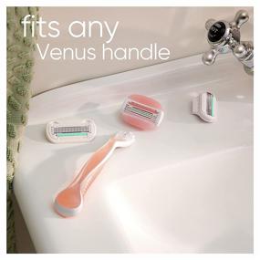 img 2 attached to 🪒 6 Count Gillette Venus ComfortGlide Womens Razor Blade Refills with Skin-Protecting White Tea Scented Gel Bar