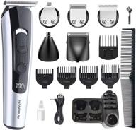 🧔 hangsun hc550 cordless grooming kit for men - 10 in 1 rechargeable beard trimmer hair clippers for mustache, head, body, face, and nose hair – enhanced cutting groomer with usb charging logo