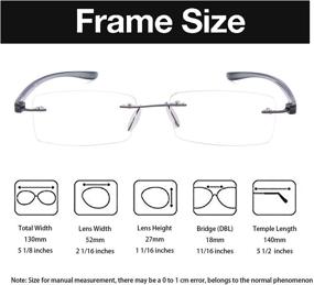 img 2 attached to Reducblu Rimless Reading Glasses: Stylish Small Lenses Readers for Men and Women