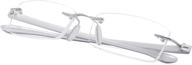 reducblu rimless reading glasses: stylish small lenses readers for men and women logo