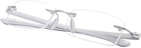 img 4 attached to Reducblu Rimless Reading Glasses: Stylish Small Lenses Readers for Men and Women