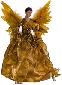 img 3 attached to 🎄 Kurt Adler African American Angel Treetop Figurine, 13-Inch, Gold - UL 10-Light Christmas Decoration