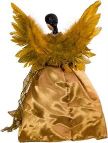 img 1 attached to 🎄 Kurt Adler African American Angel Treetop Figurine, 13-Inch, Gold - UL 10-Light Christmas Decoration