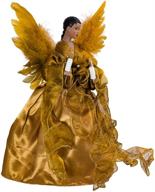 🎄 kurt adler african american angel treetop figurine, 13-inch, gold - ul 10-light christmas decoration logo