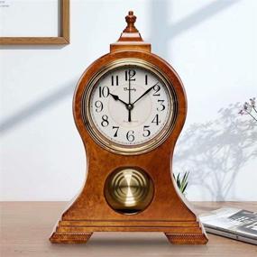 img 3 attached to Beesealy Mantel Clock: Modern, Silent Table ⏰ Clock with Pendulum for Living Room Decor and Desktop