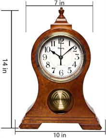 img 2 attached to Beesealy Mantel Clock: Modern, Silent Table ⏰ Clock with Pendulum for Living Room Decor and Desktop