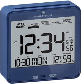 img 3 attached to CL030054BL Atomic Desk Clock with Backlight, Heat Index, and Comfort - Batteries Included