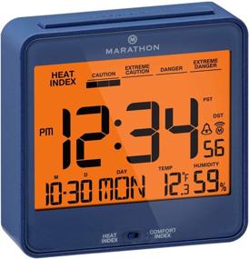 img 4 attached to CL030054BL Atomic Desk Clock with Backlight, Heat Index, and Comfort - Batteries Included