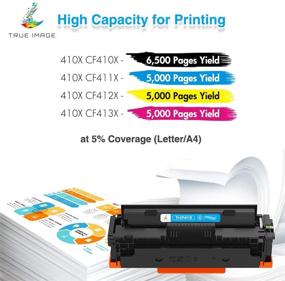 img 2 attached to 🖨️ High-Quality TRUE IMAGE Compatible Toner Cartridge Replacement for HP 410X CF410X CF411X CF412X CF413X – 4-Pack for Color Pro MFP M477 and M452 Printer Models