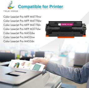 img 3 attached to 🖨️ High-Quality TRUE IMAGE Compatible Toner Cartridge Replacement for HP 410X CF410X CF411X CF412X CF413X – 4-Pack for Color Pro MFP M477 and M452 Printer Models
