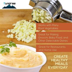 img 2 attached to Stainless Steel Potato Ricer - Manual Masher for Potatoes, Fruits, Vegetables, Yams, Squash, Baby Food, and More - 3 Interchangeable Discs for Fine, Medium, and Coarse Consistency - Easy To Use - by Tundras