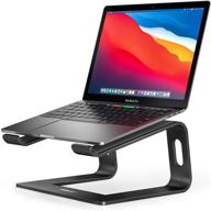 💻 nulaxy laptop stand - ergonomic aluminum laptop mount computer stand - detachable laptop riser notebook holder stand for macbook air pro, dell xps, lenovo, and more 10-16" laptops - black logo