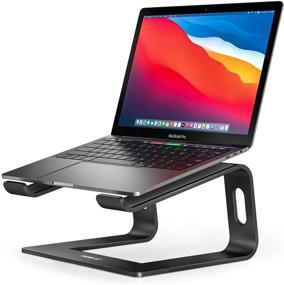 img 4 attached to 💻 Nulaxy Laptop Stand - Эргономичный алюминиевый стенд для ноутбука - Съемный стенд для ноутбука для MacBook Air Pro, Dell XPS, Lenovo и других ноутбуков от 10 до 16 дюймов - Черный