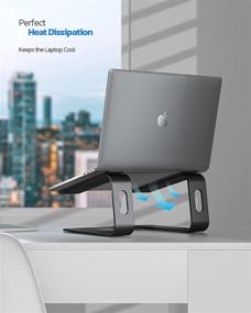 img 2 attached to 💻 Nulaxy Laptop Stand - Эргономичный алюминиевый стенд для ноутбука - Съемный стенд для ноутбука для MacBook Air Pro, Dell XPS, Lenovo и других ноутбуков от 10 до 16 дюймов - Черный