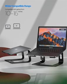 img 1 attached to 💻 Nulaxy Laptop Stand - Эргономичный алюминиевый стенд для ноутбука - Съемный стенд для ноутбука для MacBook Air Pro, Dell XPS, Lenovo и других ноутбуков от 10 до 16 дюймов - Черный
