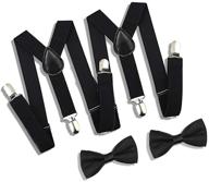 imeet kids boys elastic suspenders and bow tie set for tuxedo - navy/black (1-2pcs) logo
